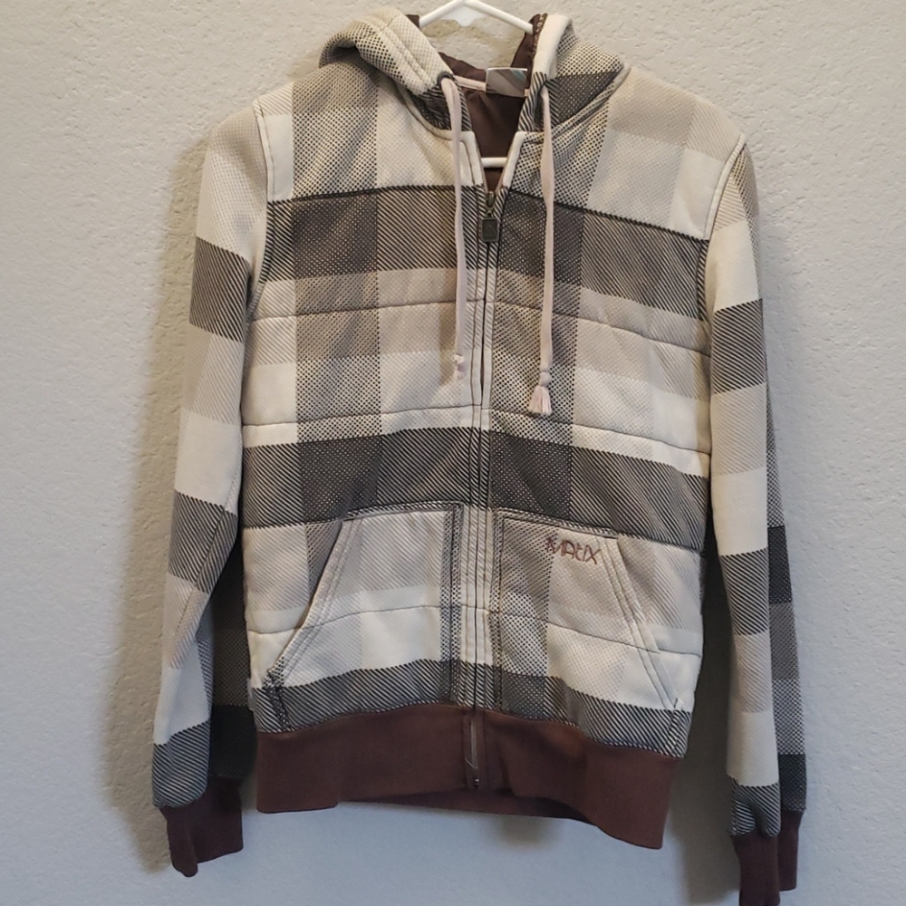 Tan/Brown Juniors Medium Zipper Hoodie